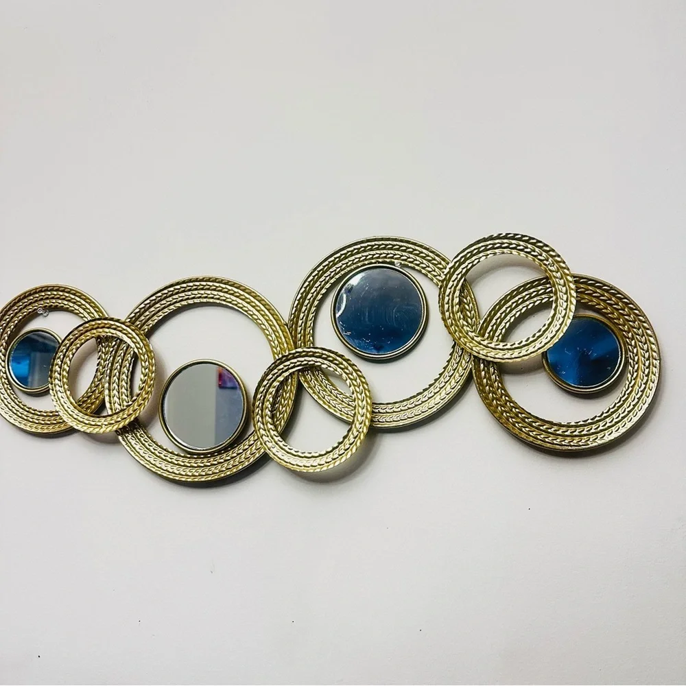 Gold Circular Wall Decor with Mirrors